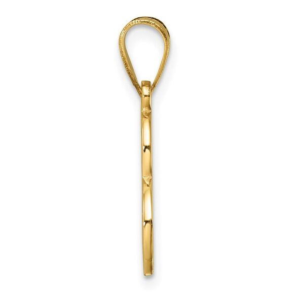 Kazi Luxury 14k Yellow Gold Script Letter E Initial Pendant - Picture 2 of 4